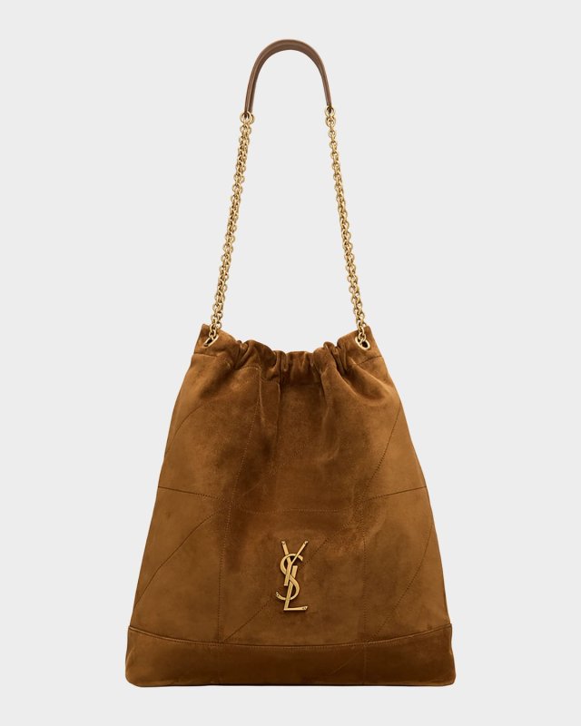 Jamie Large Pochon YSL Shoulder Bag in Quilted Suede